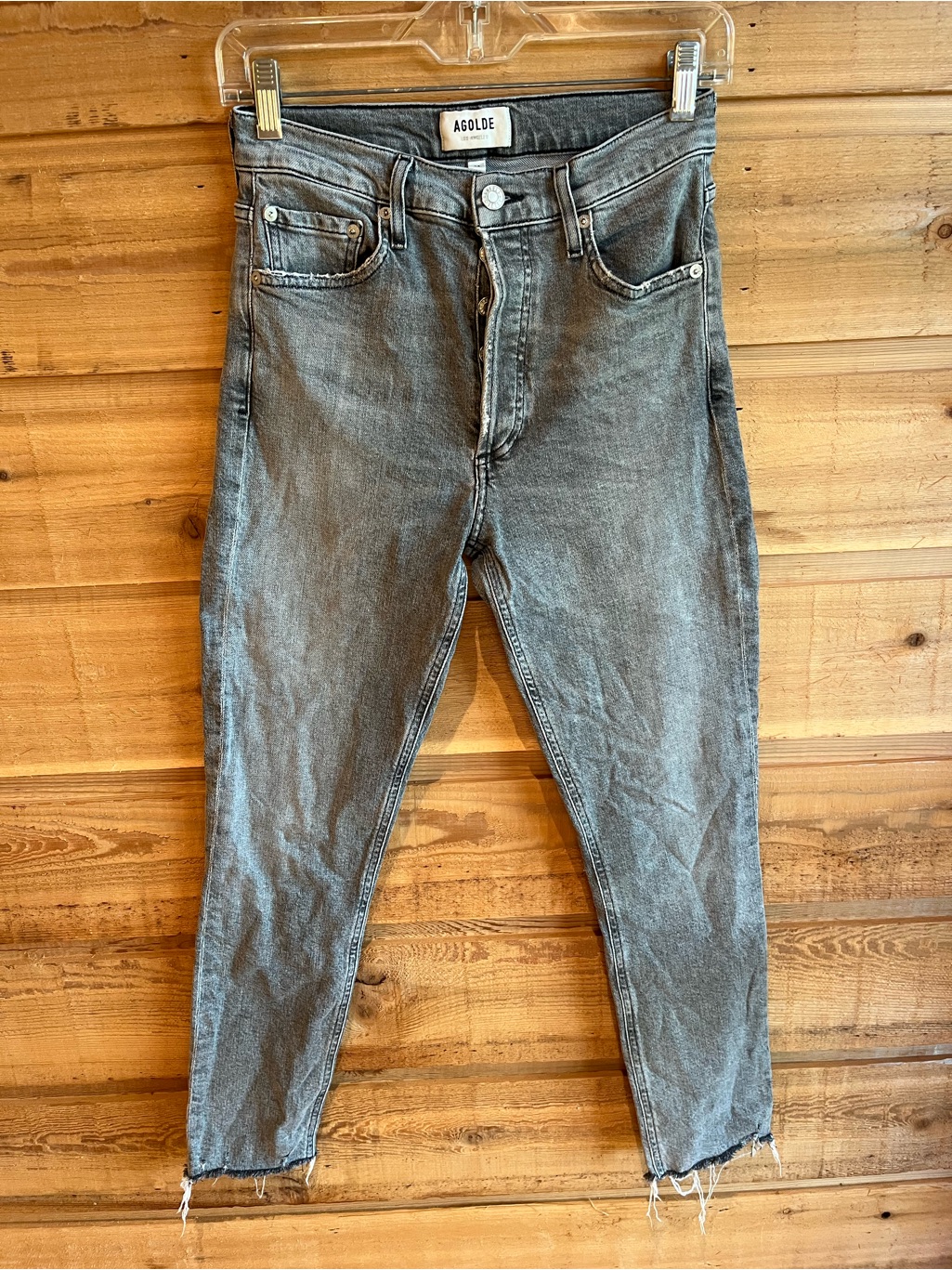 Agolde High Rise Slim Straight Leg Jean In Washed Grey